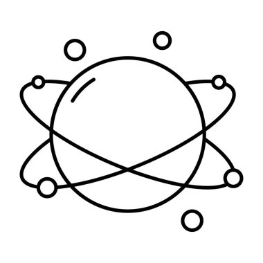 Gezegen sistemi, çizgi vektöründe galaksi simgesi 