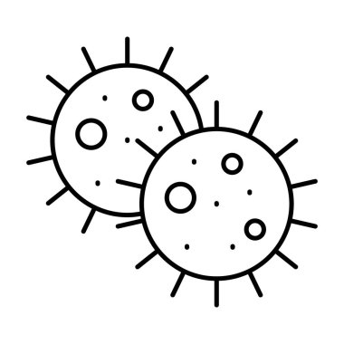 Mikrobiyoloji konsepti, çizgi vektöründe bakteri virüsü  