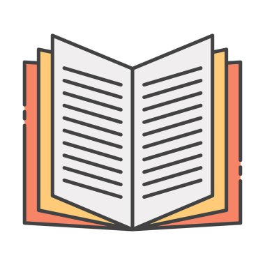 Öğrenci çalışma zamanı, düz stil kitap okuma simgesi 