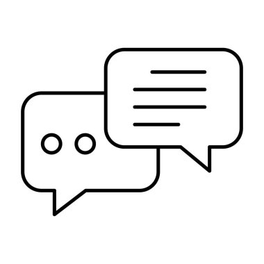 Satır tasarımında iletişim sembolü, konuşma balonu simgesi 