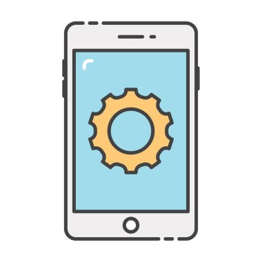 Düz tasarımda uygulama yapılandırması, mobil ayar simgesi 