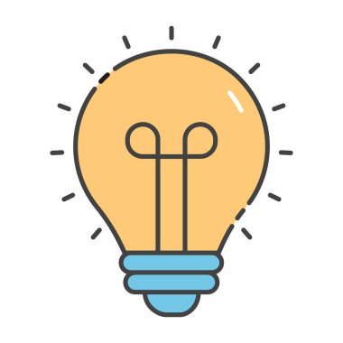 Parlak ampul kavramı parlak fikir simgesi, düz tasarım 