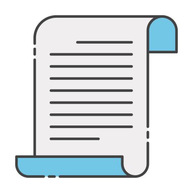 İş sayfası, beyaz arkaplanda izole edilmiş belgelerin düz simgesi 