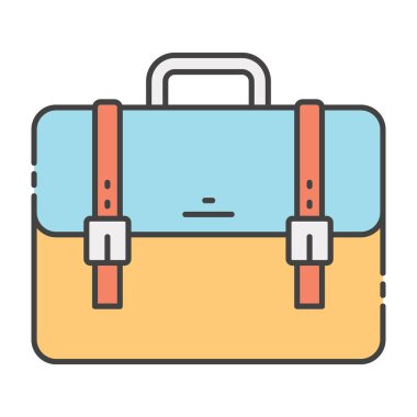 İş çantası, portföy vektör düz tasarım 