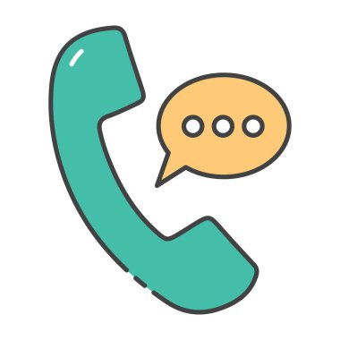 Sohbet baloncuğu ile alıcı arama sohbet, düz vektör biçimi 