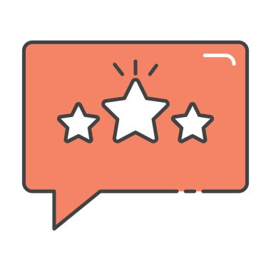 Müşteri değerlendirmeleri alınıyor, yorumlar geri bildirim derecesi olarak, düz vektör biçimi 