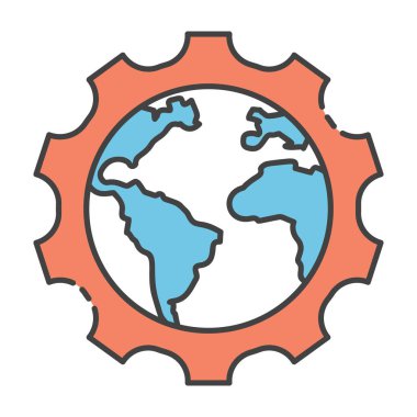 Dünya çapında yönetim, küresel gelişim düz vektör biçimi , 