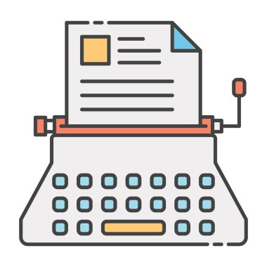 Çıkış aygıtı için tipik, daktilo düz simgesi 