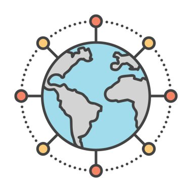 Düz vektör tasarımında genel ağ simgesi.