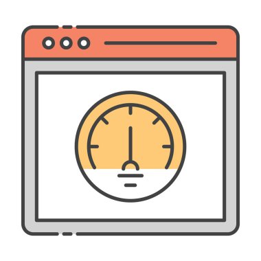 İnternet hız sınırı test ediliyor, düz tasarım web hız simgesi