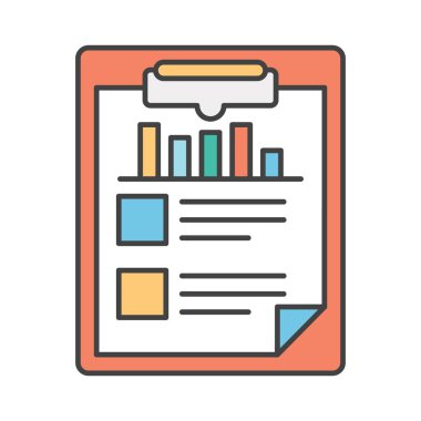 İş verileri panodaki bilgi tarafından sunuluyor, düz tasarım iş raporu simgesi 