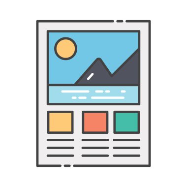 Grafiksel analiz, düz dizaynlı dağ grafik simgesi 