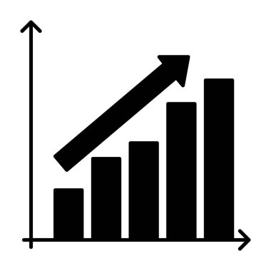 İş ilerleme grafiği, büyüme grafiğinin kabartma simgesi, gelir büyüme kavramı 