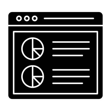 İş verileri pasta grafikleriyle sunuluyor, web analizleri ile doldurulmuş tasarım  