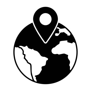 Dünya çapında harita, küresel konum vektörü tasarımı 