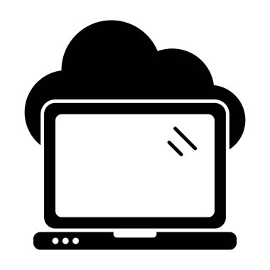 Bulut veri saklama aygıtı katı simge biçimi 