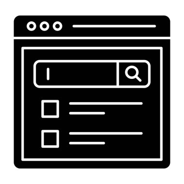 Tarayıcı İnternet arama çubuğu, arama çubuğu simgesinin kabartma tasarımı.