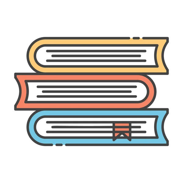 Concepto Educativo Icono Diseño Plano Pila Libros — Vector de stock