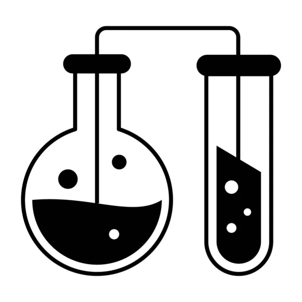 Icono Experimento Químico Laboratorio Estilo Sólido — Vector de stock