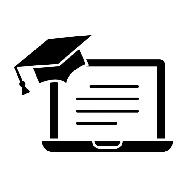 Glyph Vector Design Digital Study Online Education Icon — 스톡 벡터
