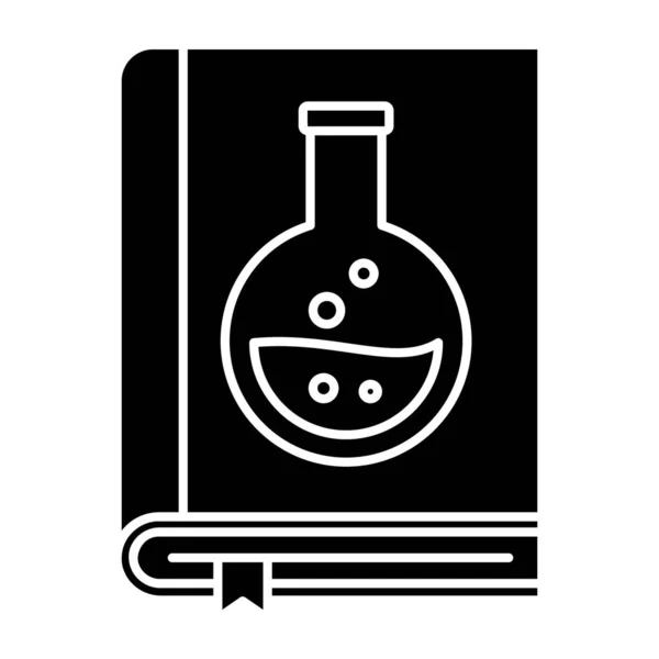 Appareils Expérimentaux Laboratoire Livre Chimie Dans Conception Glyphe — Image vectorielle