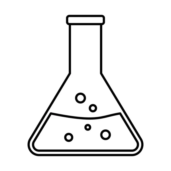 Aparelho Laboratório Design Ícone Linha Frasco Cônico — Vetor de Stock