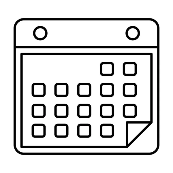 Kalender Pictogram Geïsoleerd Witte Achtergrond — Stockvector