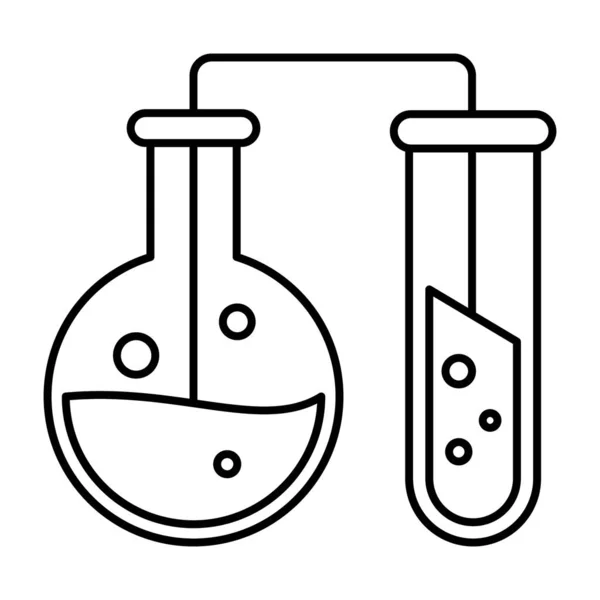 Ícone Experiência Química Laboratório Estilo Linha — Vetor de Stock