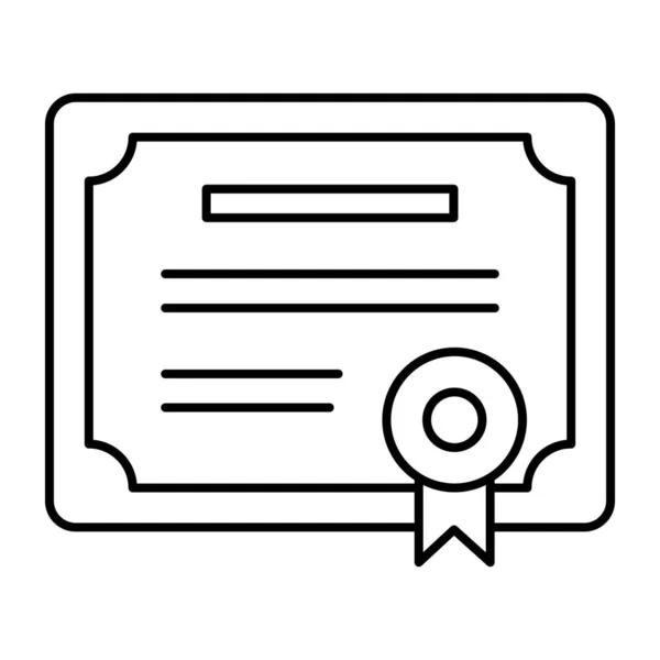 Documento Realização Ícone Certificado Design Linha —  Vetores de Stock