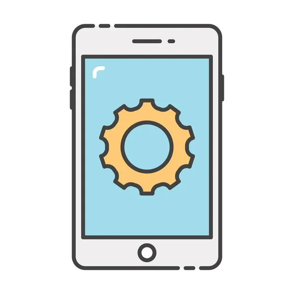Configuration Application Icône Réglage Mobile Dans Design Plat — Image vectorielle