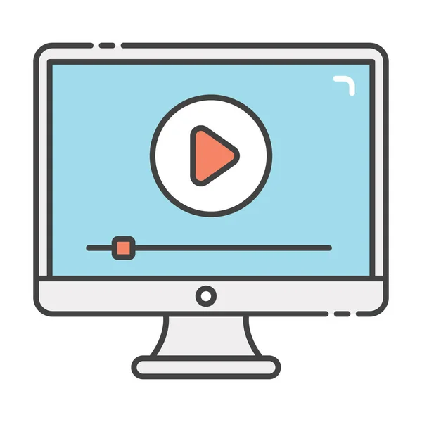 Video Streaming Online Video Icon Flachen Vektor Stil — Stockvektor