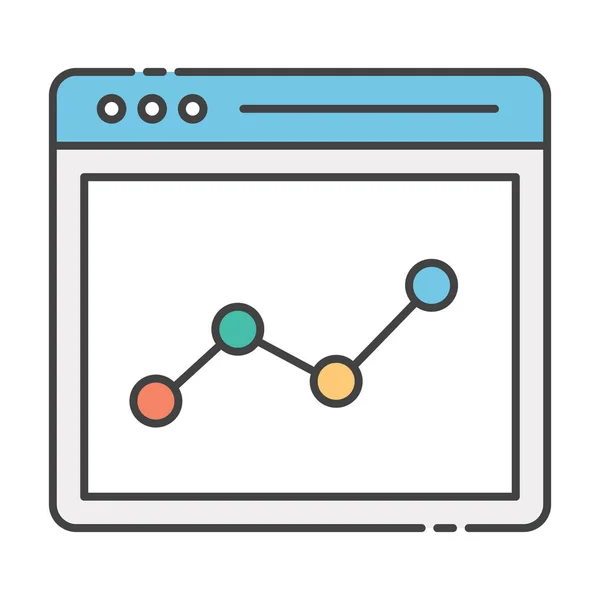Online Analýza Obchodních Dat Plochá Ikona Webové Statistiky — Stockový vektor