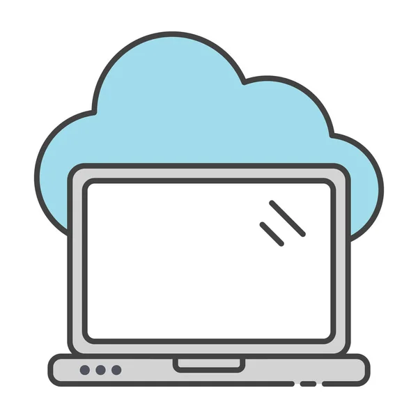Cloud Datenspeicher Flache Icon Stil — Stockvektor