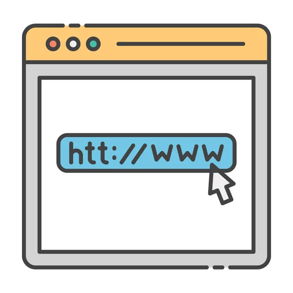 Browser Website Website Adresse Icon Flaches Design — Stockvektor