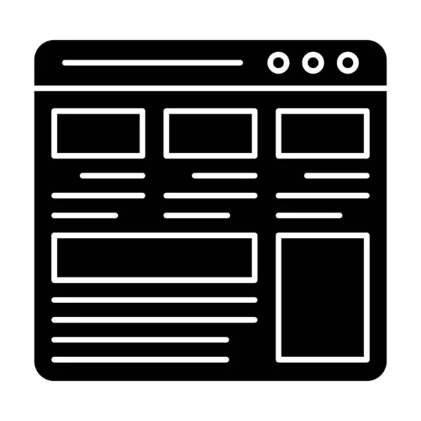 Web Wireframe Schnittstelle Web Layout Symbol Glyphen Vektor Design — Stockvektor