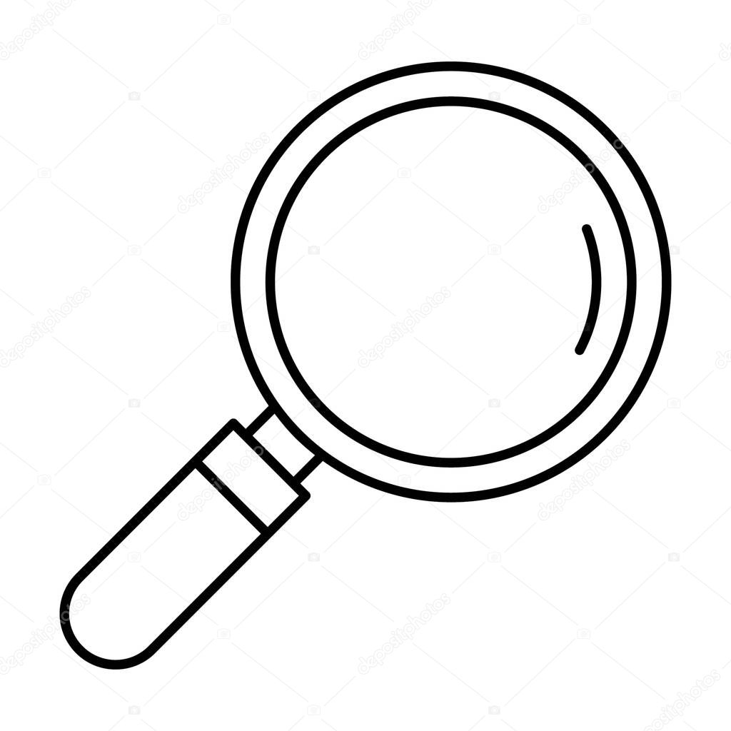 Icon of magnifier isolated on white background.