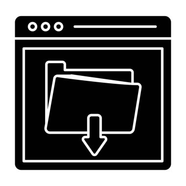 Veri iletimi kavramı, dizin indirme simgesi katı tasarım 