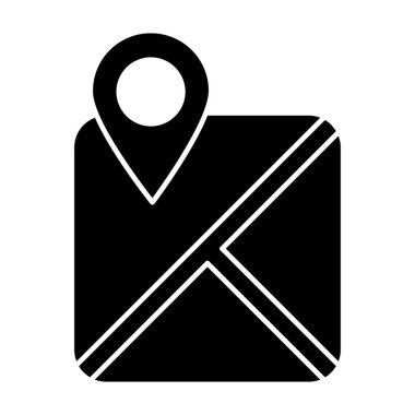 Kağıt harita işaretleyici, harita konum simgesi doldurulmuş vektör tasarımı 