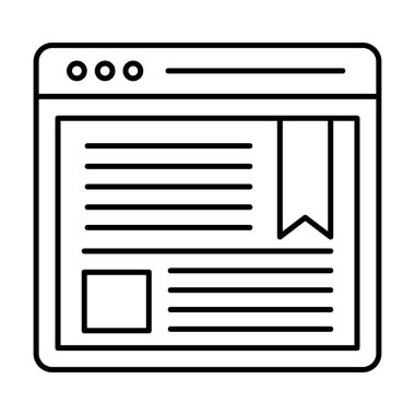 Web günlüğü, satır tasarımında web makalesi simgesi vektörü 
