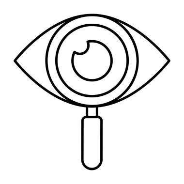 Siber güvenlik kavramı, göz izleme simgesi satır tasarımında 