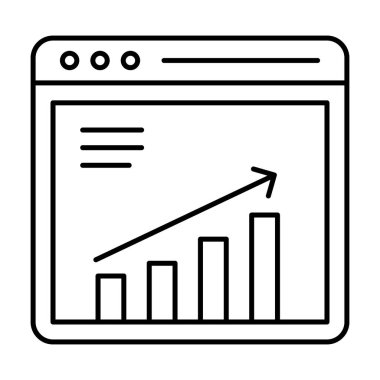 Ticari ilerleme grafiği, iş büyümesinin çizgi simgesi, gelir büyümesi kavramı 