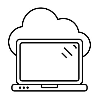 Bulut veri depolama aygıtı satır simgesi biçimi 