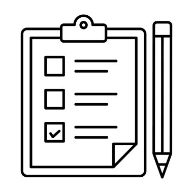 Satır dizaynında görev listesi yazan kalem tasviri içeren yapılacak listeler 