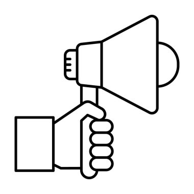 Tanıtım aracı, satır biçiminde megafon simgesi