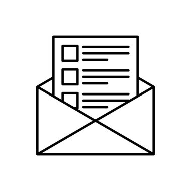 Satır vektöründe açık e- posta, e- posta simgesi alındı 