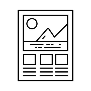 Grafiksel analiz, çizgi tasarımında dağ grafik simgesi 