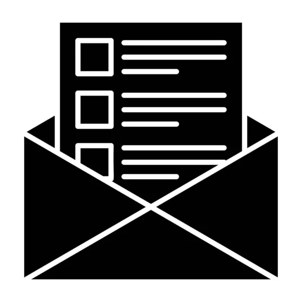 Carta Correio Aberto Recebida Ícone Mail Vetor Sólido — Vetor de Stock