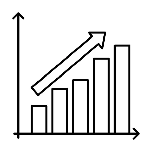 Gráfico Progreso Del Negocio Icono Línea Del Gráfico Crecimiento Concepto — Archivo Imágenes Vectoriales