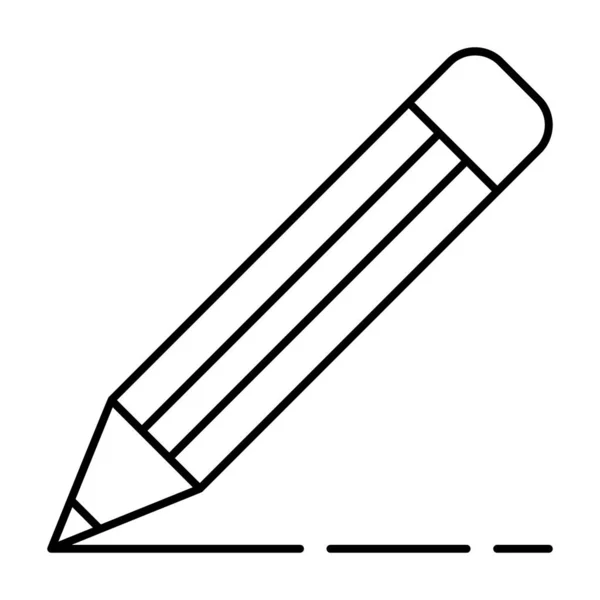 線のデザインスタイルで文字 鉛筆のアイコンを書くために使用される文房具ツール — ストックベクタ
