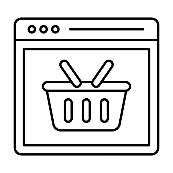 Online Commerce Concept Kopen Online Shopping Website Lijn Vector Stijl — Stockvector